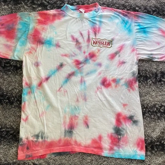 Accord Men’s Large Kessler Whiskey Vintage Reworked Tie Dye Short Sleeve T-Shirt - Picture 3 of 9